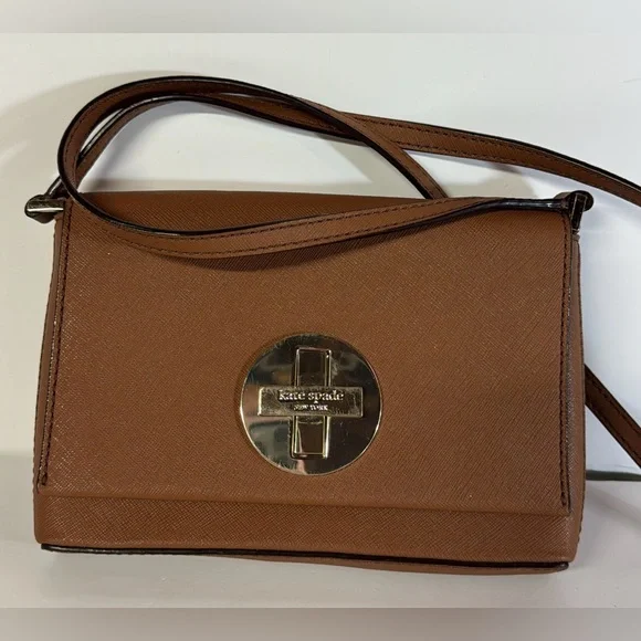 KATE SPADE NEWBURY LANE CROSSBODY SAFFIANO LEATHER BROWN COLOR - Picture 2 of 11